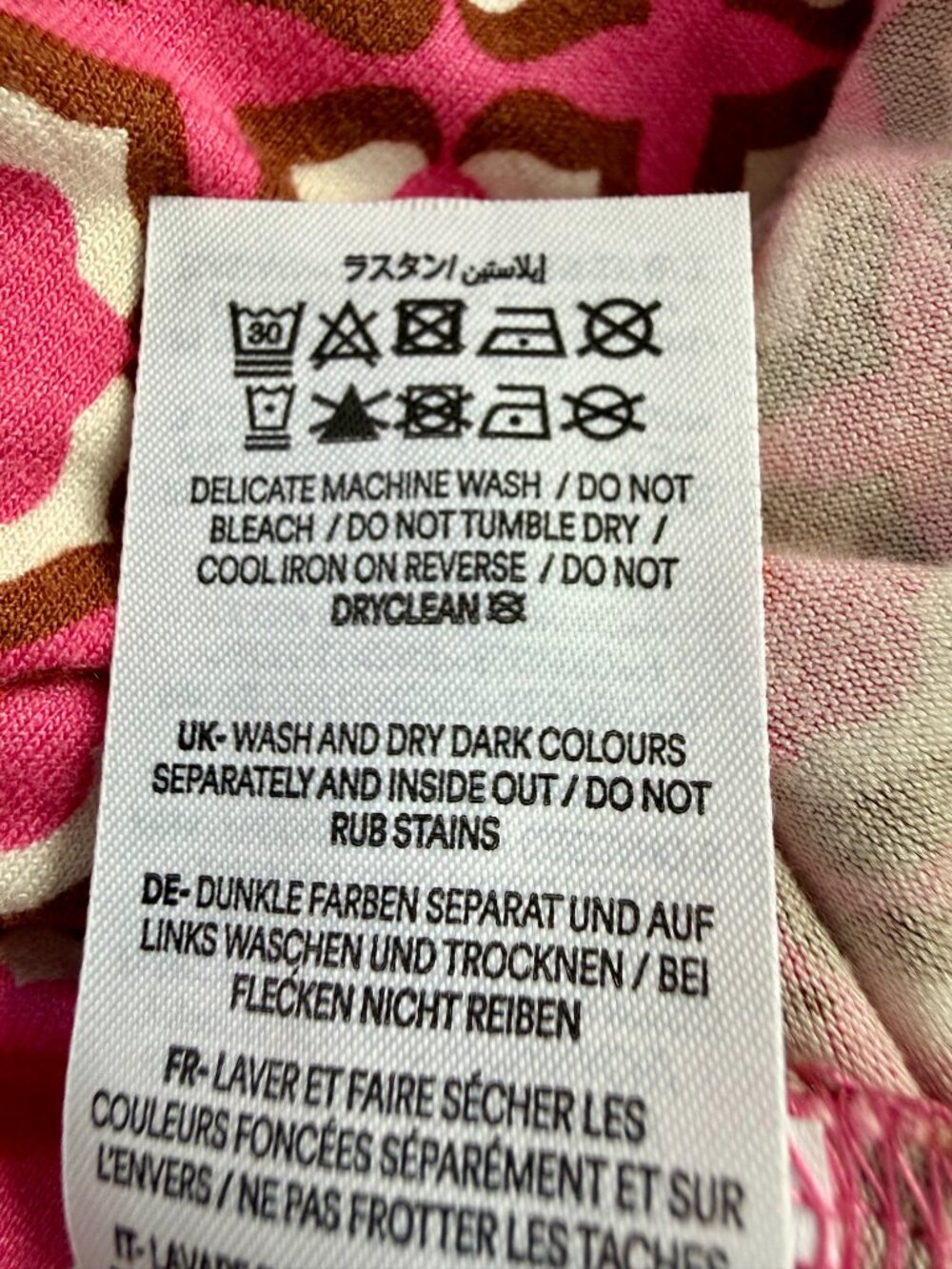 Boden Summer Dress Sleeveless Pink Multi Tile Pattern Ecovera (12) - Picture 7 of 8